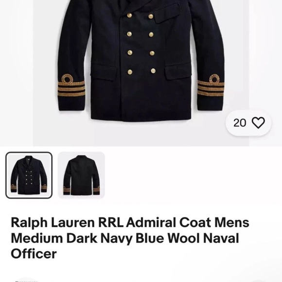 VTG. LAUREN RALPH LAUREN MILITARY SAILOR STYLE WOOL NAVY BLAZER WOMEN Sz 8 - Picture 10 of 10